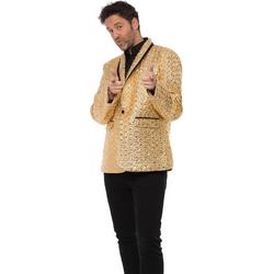 Glimmende Goudkleurige Colbert voor Mannen | Maat: XL | Carnaval Colbert Disco Goud | Carnavalkleding/Feestkleding
